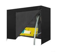 DAZZLEEX Housse de balancelle de jardin en tissu Oxford 420D imperméable et robuste avec boucles de protection contre le vent et fermeture éclair latérale pour 2, 3, 4 places