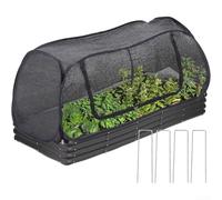 DAZZLEEX Housse de protection contre le gel en PVC avec côtés en maille indéchirable pour plates-bandes surélevées, bouclier de plantes par temps froid, avec double fermeture éclair de ventilation et