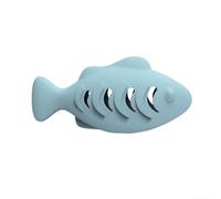 DAZZLEEX Jouet interactif en forme de poisson pour chat - Stimule les compétences de chasse de votre chat avec ce distributeur de nourriture attrayant (bleu)