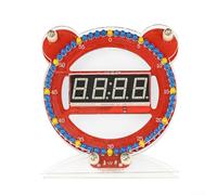 DAZZLEEX Kit d'horloge numérique LED à monter soi-même, multifonction, contrôle de la lumière, réveil électronique, contrôle du son et de la lumière, kit de soudage (rouge + coque)