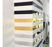 DAZZLEEX Lot de 10 carreaux de miroir, 5 x 50 cm de long, autocollants miroir en acrylique à rayures, autocollants muraux décoratifs pour maison, salon, chambre à coucher, décoration à faire soi-même