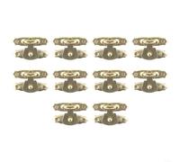 DAZZLEEX Lot de 10 loquets en bronze antique et doré avec vis pour boîtes à bijoux, valises, boîtes à vin et autres rangements en bois, 26 x 16 mm, décoration H (jaune)