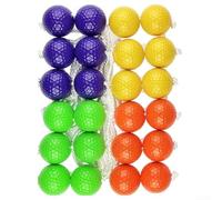 DAZZLEEX Lot de 12 paires de bolas de rechange avec balles d'entraînement, accessoires de jeu en plein air pour sports de jardin, camping, fêtes, convient à tous les âges (12 paires rouge + bleu +