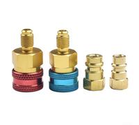 DAZZLEEX Lot de 2 adaptateurs de raccord rapide en laiton R1234YF, pour système de climatisation, système de chaleur, manomètre de pression du collecteur AC, contrôle de diagnostic