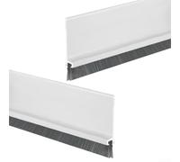 DAZZLEEX Lot de 2 bandes d'étanchéité en caoutchouc pour bas de porte avec brosse, poils TPE de 53 mm pour coupe-vent, insonorisation et protection contre l'humidité, longueur réglable pour entrée de