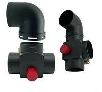 DAZZLEEX Lot de 2 connecteurs de sortie d'air en L T avec clapet de valve pour chauffage diesel, système de distribution d'air chaud en plastique noir 75 mm