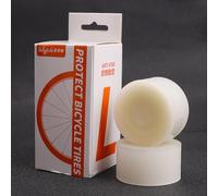 DAZZLEEX Lot de 2 doublures de pneu de vélo 0,5 mm anti-crevaison pour vélo de route VTT 26 27,5 29 700 C 50,8 cm 35,6 cm Bande de protection en PVC blanc (700C)