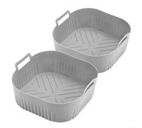 DAZZLEEX Lot de 2 paniers en silicone anti-adhésif résistant à la chaleur réutilisables avec fonds surélevés pour une meilleure cuisson et un nettoyage facile, compatible avec NA2 (gris)