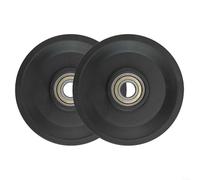 DAZZLEEX Lot de 2 poulies en nylon de 112,5 mm avec roulement 6202Z pour machine à câble, équipement de fitness, haltérophilie, système de charge à domicile, noir