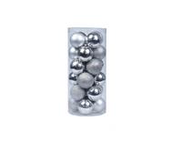 DAZZLEEX Lot de 24 boules de décoration pour sapin de Noël, anniversaire, mariage, argent