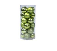 DAZZLEEX Lot de 24 boules de décoration pour sapin de Noël, fête d'anniversaire, mariage, vert fruit