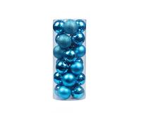 DAZZLEEX Lot de 24 boules décoratives pour sapin de Noël, fête d'anniversaire, mariage, bleu lac