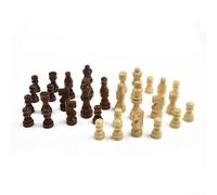 DAZZLEEX Lot de 32 pièces d'échecs en bois sculptées à la main, y compris le roi 65 mm, la reine, l'évêque et le pion, stratégie d'intérieur idéale pour les voyages