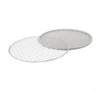 DAZZLEEX Lot de 5 grilles de cuisson rondes en fer pour barbecue extérieur, résistant aux hautes températures et anti-rouille, diamètre 25 cm/28 cm/33 cm, P (25 cm)