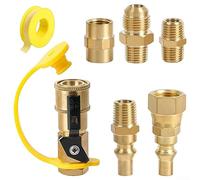 DAZZLEEX Lot de 7 raccords rapides pour propane de 6,35 mm, kit de valve de connexion rapide au propane, 3/8" évasé