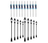DAZZLEEX Modèle de Lampe à LED, 10pcs 1: 87 modèle de Train de Chemin de Fer à l'échelle OO/Ho lampadaires LED lampadaire