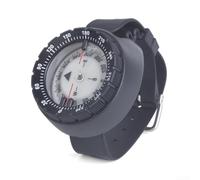 DAZZLEEX Montre-bracelet de plongée professionnelle avec pointeur nord magnétique et lumière de nuit fluorescente pour la navigation sous-marine Sports de plein air Bracelet en nylon acier noir