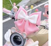 DAZZLEEX Nœud décoratif pour casque de moto avec joli ruban en tissu, matériau ABS, installation facile pour la plupart des casques, couleurs vives, y compris rose blanc, P (rose + blanc)