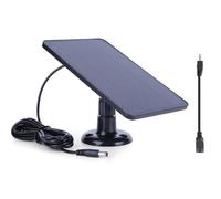 DAZZLEEX Panneau solaire 4 W 5 V pour caméra de sécurité avec support réglable à 360 degrés, panneau en silicone monocristallin pour sonnette avec câble de 3 mètres, compatible avec port DC5521 (noir)