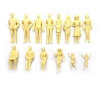 DAZZLEEX Personnes de modélisme, 120 pièces figurines 1:87 non peintes H0 debout accessoires figurines peintes en plastique
