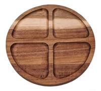 DAZZLEEX Plateau de service puzzle en bois avec compartiments pour fêtes de Noël et table basse, présentoir à goûter, design en bois massif pour servir des fruits et des apéritifs, Fun Deco (C)