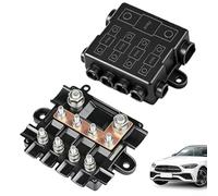 DAZZLEEX Porte-fusible pour 1 et 4 fusibles avec barre omnibus et couvercle ABS Bloc de distribution électrique pour voiture, bateau, camping-car, systèmes solaires hors réseau Noir