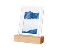DAZZLEEX Quicksand Peinture Veilleuse Sable Image 3D Sable Motion Art Sandcape in Motion Move Sand Frame Ornement Bleu