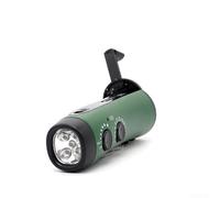 DAZZLEEX Radio à manivelle avec lampe de poche, chargeur de téléphone portable, lumière pour aventures en plein air et urgences, kit de survie à énergie solaire 16 x 5,5 x 5,5 cm (vert)