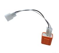 DAZZLEEX Relais de clignotant électronique à 2 broches avec fil pour clignotants de moto ou scooter, taux de clignotement réglable 50-200, remplacement Plug and Play pour Facto (orange)