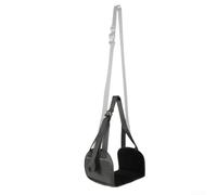 DAZZLEEX Repose-pieds portable pour bureau, voiture, avion - Pied réglable en maille avec sangles pour une meilleure posture et circulation - Noir - 42 x 22 x 1 cm