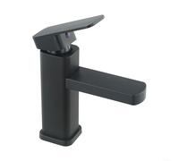 DAZZLEEX Robinet mitigeur carré cascade pour lavabo de salle de bain à levier unique avec poignée en plastique et corps en acier inoxydable finition chromée pour évier