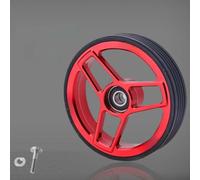 DAZZLEEX Roue en alliage d'aluminium à double roulement de 68 mm de large pour vélo pliable Brompton avec anneau en caoutchouc épais finition anodisée noire (rouge)