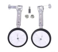 DAZZLEEX Roues d'entraînement réglables pour vélos pour enfants de 40,6 à 61 cm, cadre en fer, pneus en plastique haute résistance, capacité de 75 kg, noir et blanc (argenté)