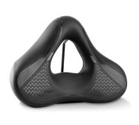 DAZZLEEX Selle de vélo avec ventilation creuse et ressorts amortisseurs de chocs, large coussin en cuir PU pour une conduite confortable, design ergonomique pour VTT et vélo de route (L)