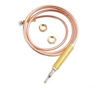 DAZZLEEX Sonde thermocouple filetée M8 avec embout et écrou pour brûleurs à gaz, cheminées, fours, poêles, équipements de chauffage et accessoires de barbecue, protection anti-flamme, 600 mm-1500 (90
