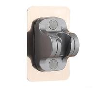 DAZZLEEX Support de douche mural réglable en aluminium épais avec siège fixe perforé compatible avec la plupart des pommeaux de douche standard pour salle de bain, argenté (gris)