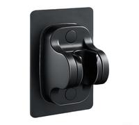 DAZZLEEX Support de douche mural réglable en aluminium épais avec siège fixe perforé compatible avec la plupart des pommeaux de douche standard pour salle de bain, argenté (noir mat)