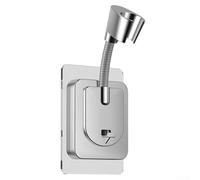 DAZZLEEX Support de pommeau de douche réglable sans perçage - Montage mural avec construction en ABS autocollant solide pour salle de bain - Compatible avec différents styles de douche à main - Blanc