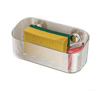 DAZZLEEX Support de rangement mural à ventouse pour cuisine, organiseur d'évier en PET et ABS pour chiffons et tampons à récurer, design compact sans perçage pour économiser de l'espace (argenté)