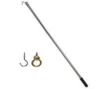 DAZZLEEX Système de barre de traction d'escalier en acier inoxydable avec crochet de rangement pour escaliers de grenier 101,6 cm