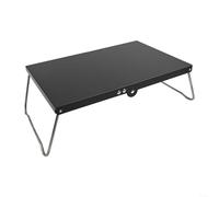 DAZZLEEX Table de réchaud de camping portable, support pliable pour réchaud à gaz avec coins concaves antidérapants et support en forme d'arc pour camping, randonnée, pique-nique (noir)