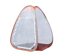 DAZZLEEX Tente de méditation bouddhiste à maille unique Abri assis Cabane Tente amping Tente amping Tente 130 x 100 x 100 cm Orange