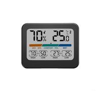 DAZZLEEX Thermomètre d'intérieur numérique et hygromètre avec suivi d'humidité de la température max/min 24 heures pour la maison et le bureau - Corps en plastique ABS 93 x 73 x 19 mm alimenté par
