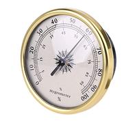 DAZZLEEX Thermomètre hygromètre pour intérieur et extérieur - 7,2 cm - Rond - Or durable - 0 ~ 100 % (RH)