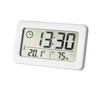 DAZZLEEX Thermomètre numérique hygromètre d'intérieur LCD avec horloge simple Blanc
