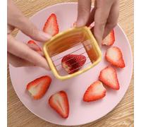 DAZZLEEX Trancheuse de coupe en acier inoxydable pour fraise, banane, kiwi, 6 x 6,8 x 8,8 cm (jaune)