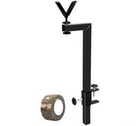 DAZZLEEX Trépied rotatif à 360 degrés pour arbre de chasse en métal réglable en hauteur pour tube carré de 2,5 cm, équipement de chasse en plein air, noir, 20,5 cm (type L)