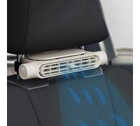 DAZZLEEX Ventilateur de voiture pour siège arrière, 3 000 mAh, vitesse réglable, convient aux chiens d'enfants (blanc)