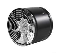 DAZZLEEX Ventilateur extracteur en ligne de 150 mm avec base, 600 m³/h entièrement en métal pour cuisines, salles de bains, ateliers, bureaux et applications commerciales de CVC (noir)
