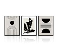 Dazzlewall Affiche Décorative Murale Abstraite Boho Noir et Blanc Affiche Géométrique Murale pour Chambre à Coucher Salon Décoration 12x16 in Sans Cadre Lot de 3